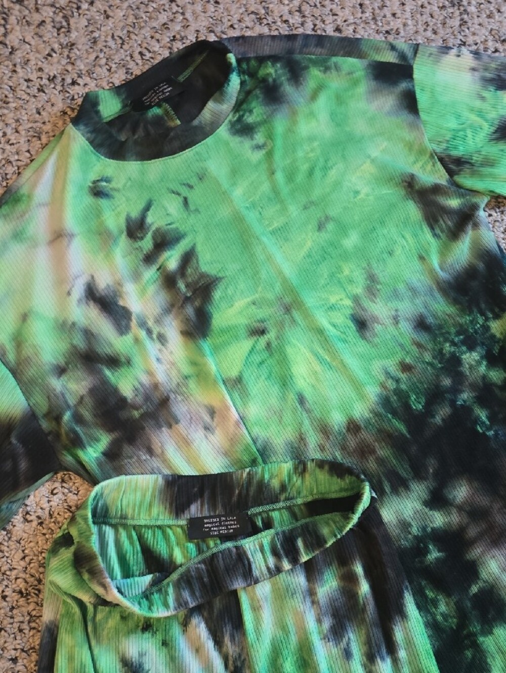 Dressed In LALA Tie-Dye Green and Black Set - Picture 4 of 4